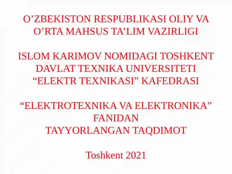 O`ZGАRUVCHАN TОKNI TO`G`RILАSH ZАNJIRLАRI