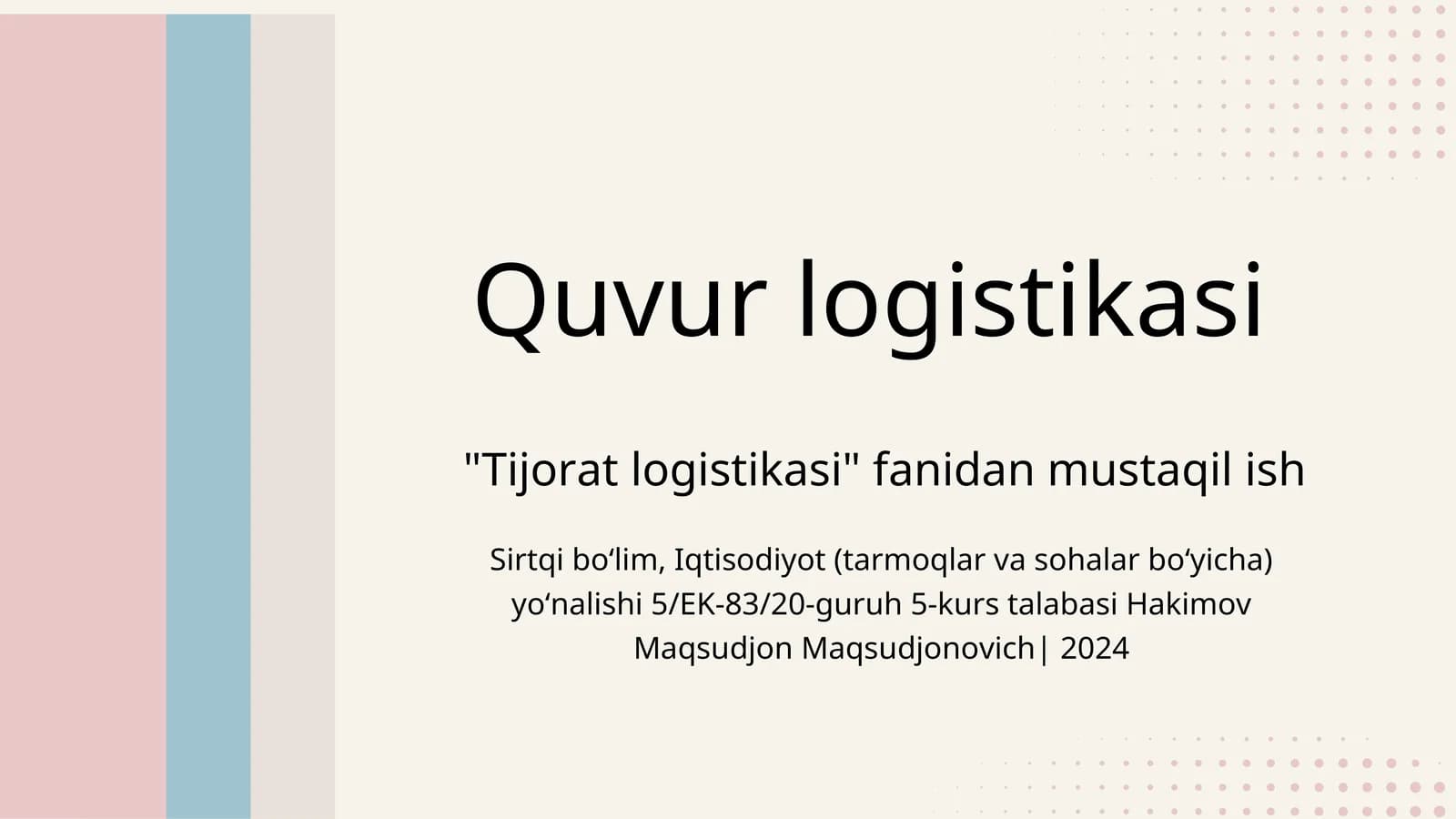 Quvur logistikasi