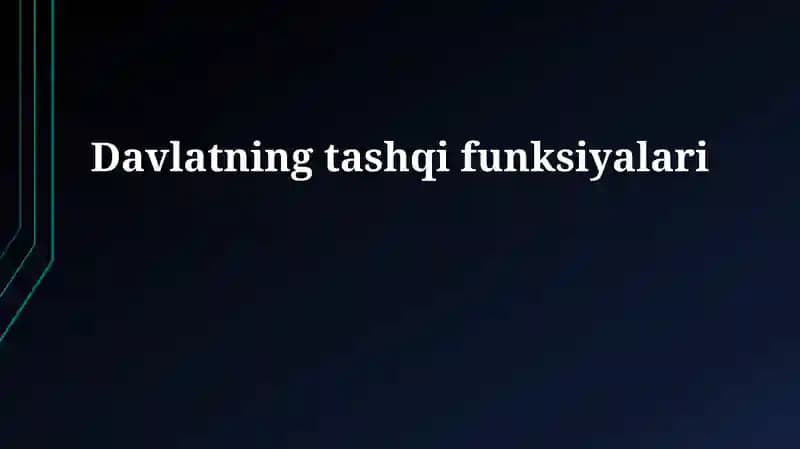 Davlatning tashqi funksiyalari