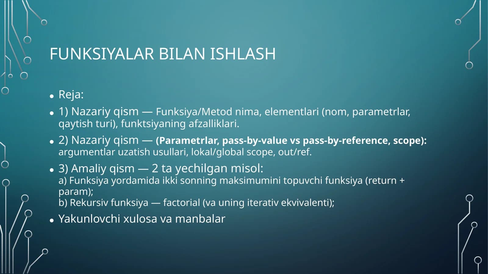 Funksiyalarbilanishlash
