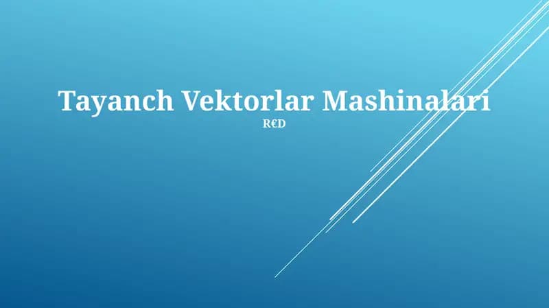 Tayanch Vektorlar Mashinalari