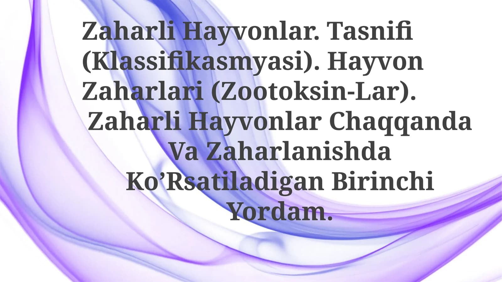 Zaharli Hayvonlar