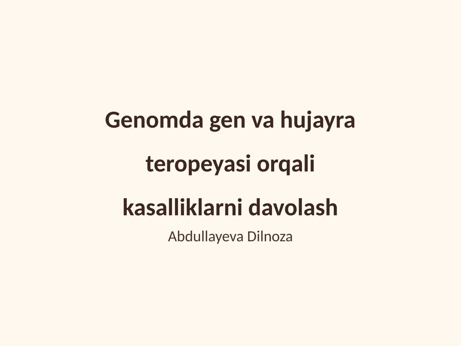 Gen va hujayra teropeyasi