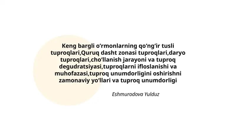 Eshmurodova Yulduz