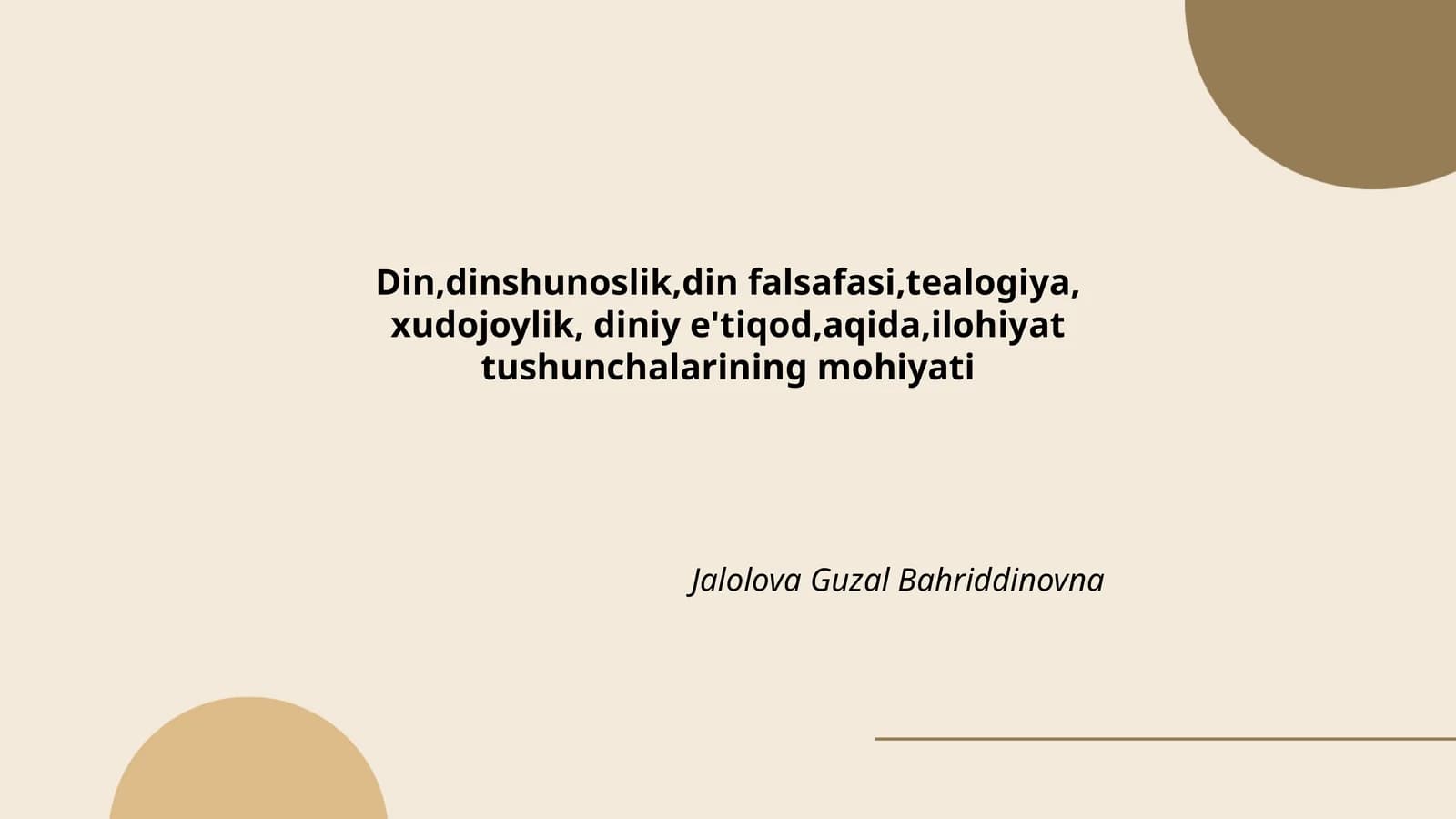 Jalolova Guzal Bahriddinovna