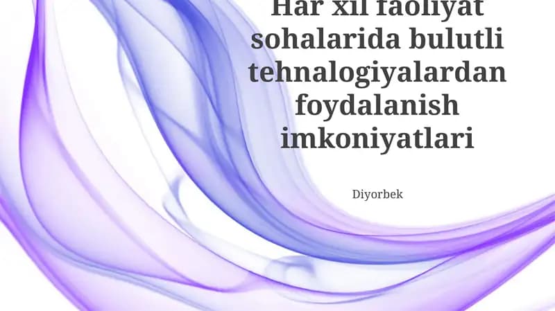 Innovatsiya va Chaqqonlik: Bulut texnologiyalari