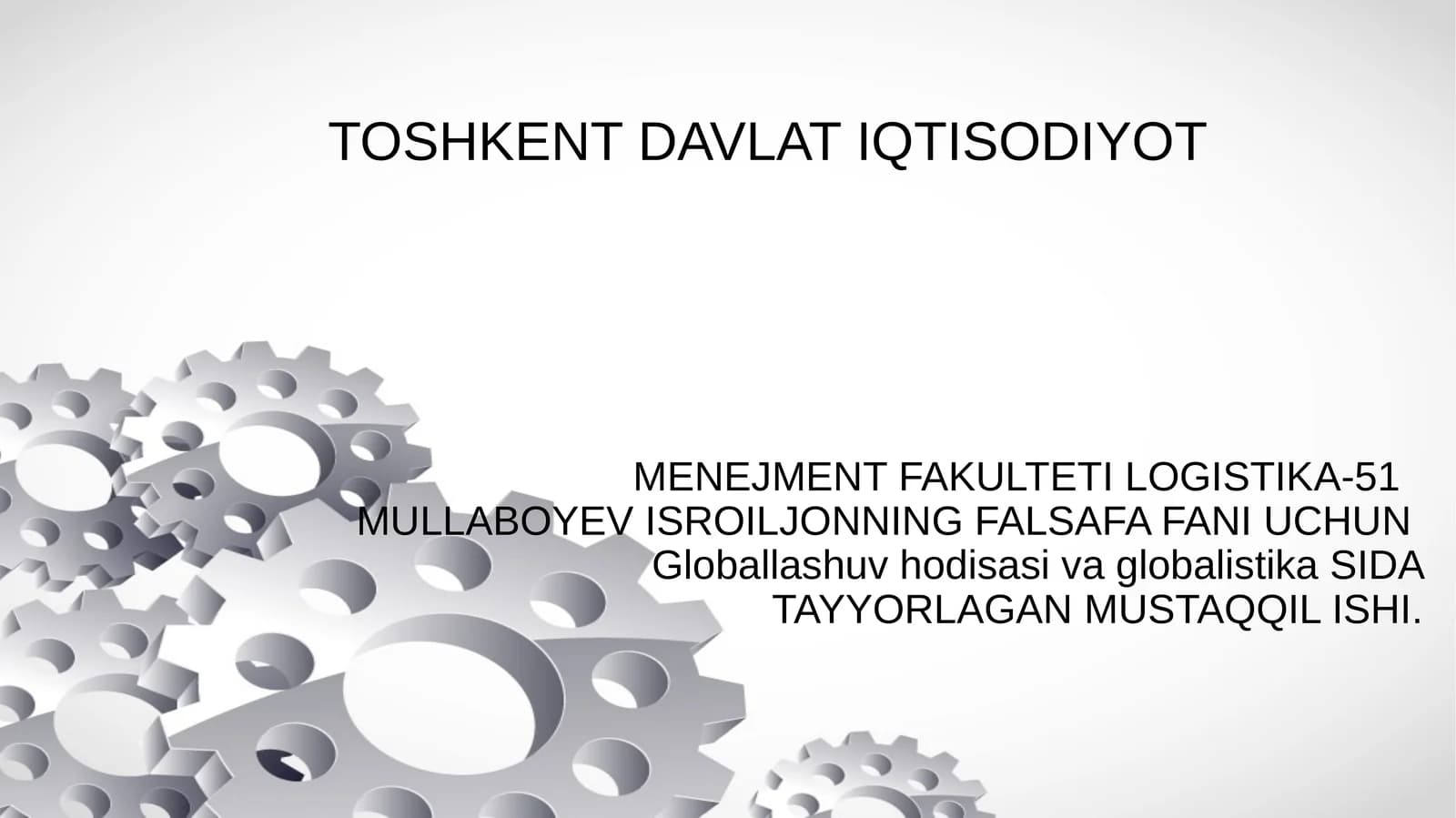 Falsafa Fanining Globallashuv Hodisasi