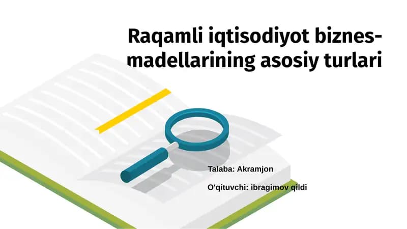 raqamli madellar