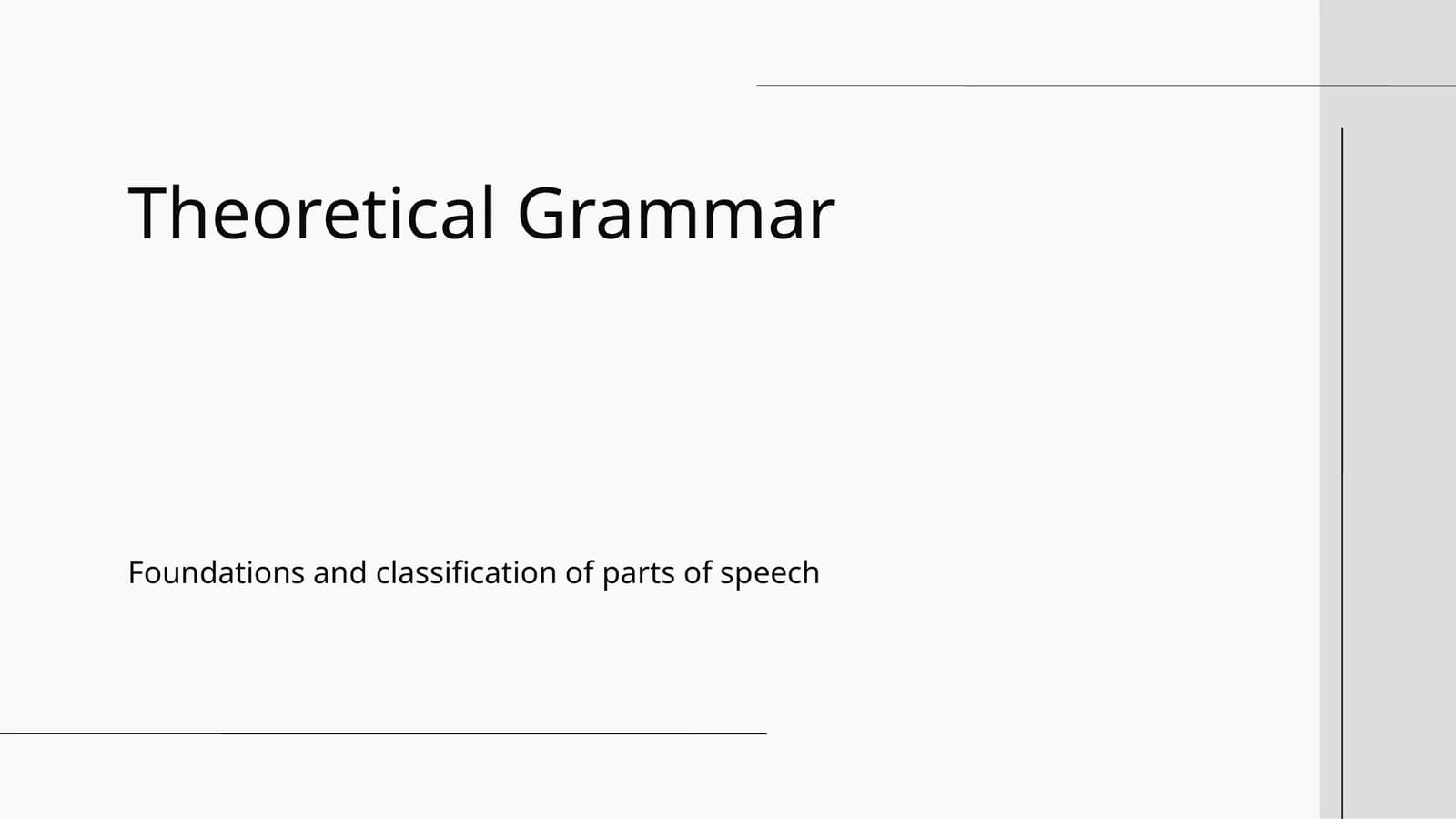 Theoretical Grammar