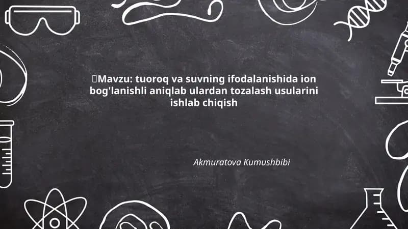 Tuproq va suvda ion bog'lanishining nazariy asoslari