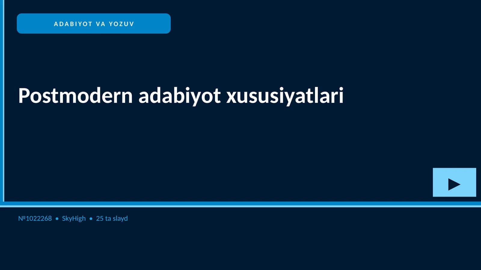 Postmodern adabiyot xususiyatlari