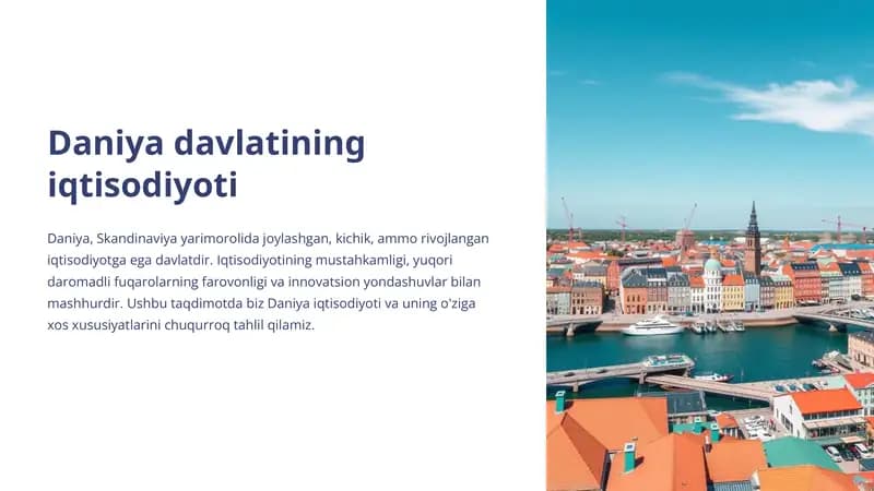Daniya davlatining iqtisodiyoti