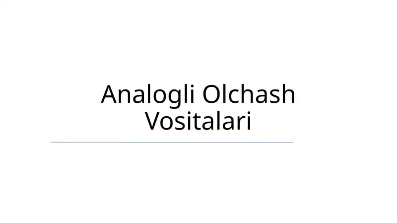 Analogli Olchash Vositalari