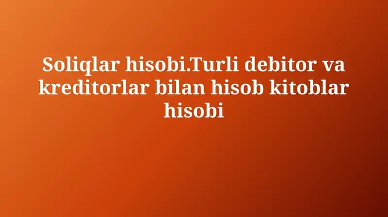 Soliqlar hisobi