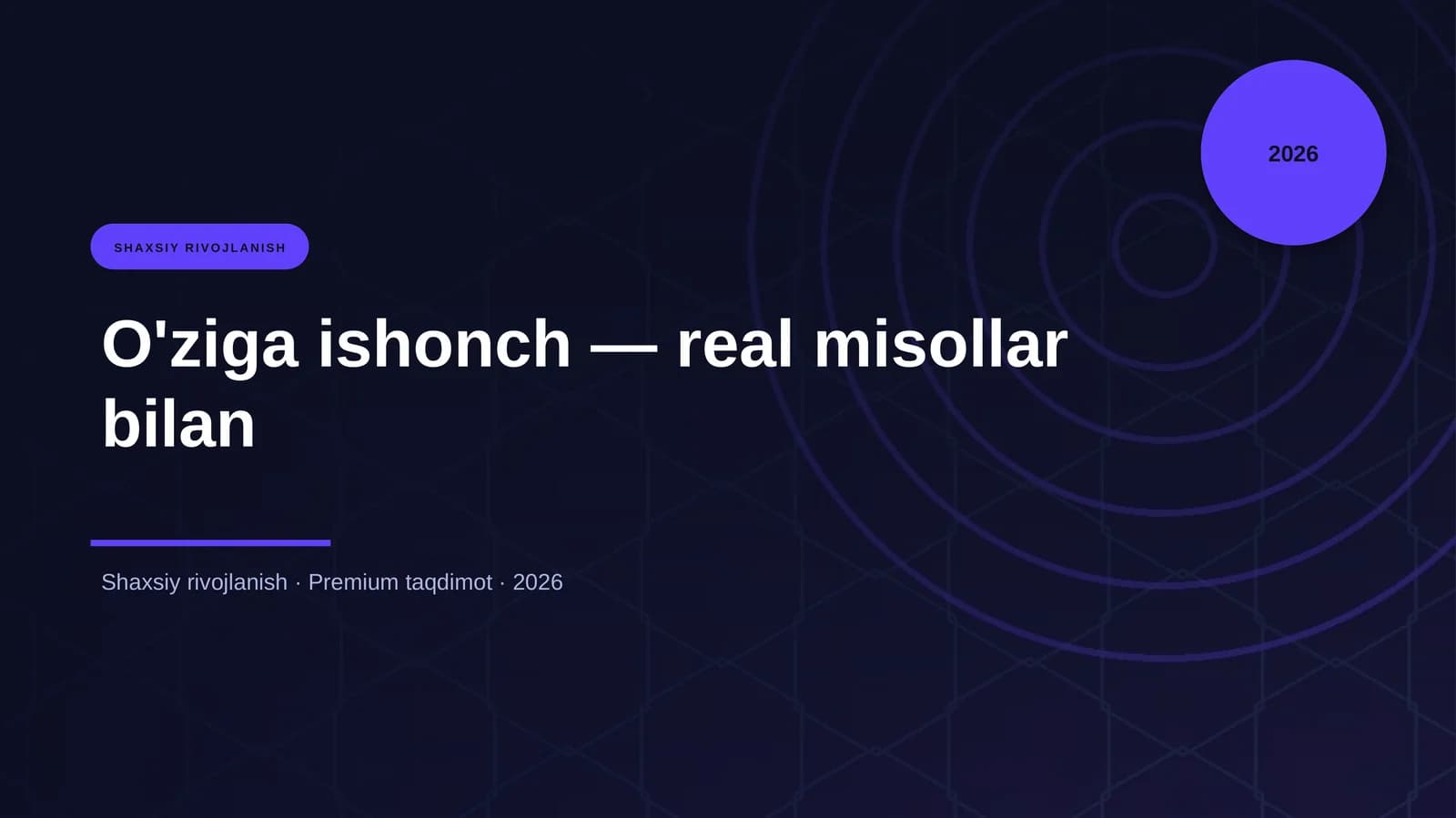 O'ziga ishonch — real misollar bilan
