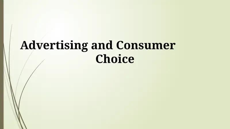 Advertising and Consumer Choice