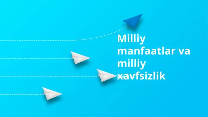Milliy manfaatlarni aniqlash va xavfsizlik