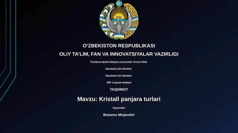 Kristall panjara turlari