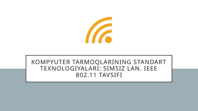 Simsiz tarmoq. IEEE 802.11b xususiyatlari