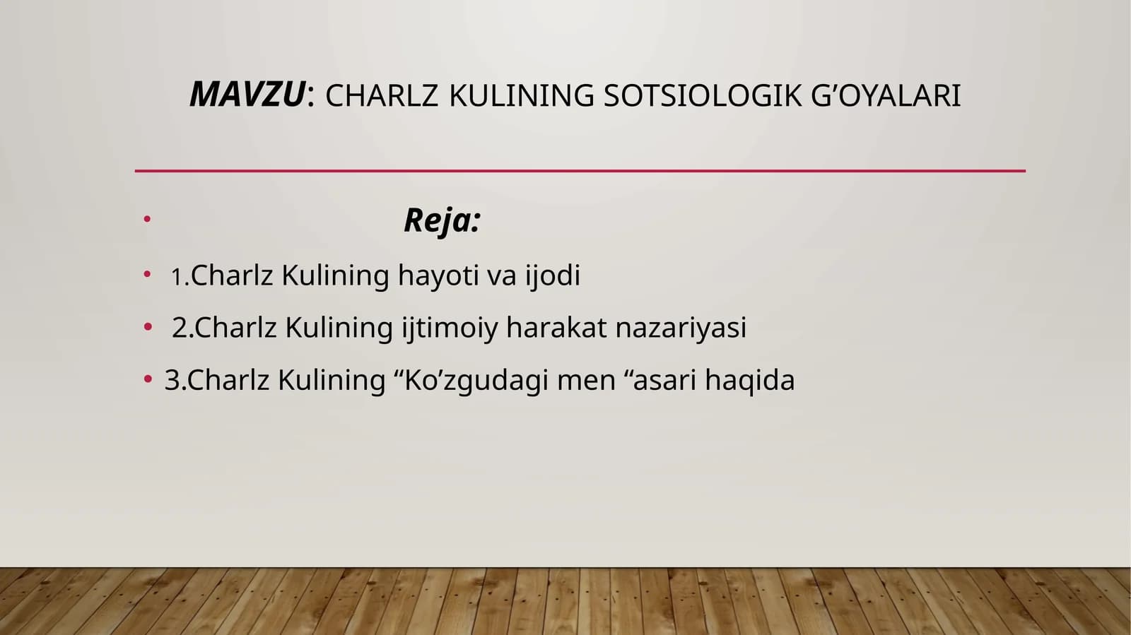 charlz kulining sotsiologik g’oyalari