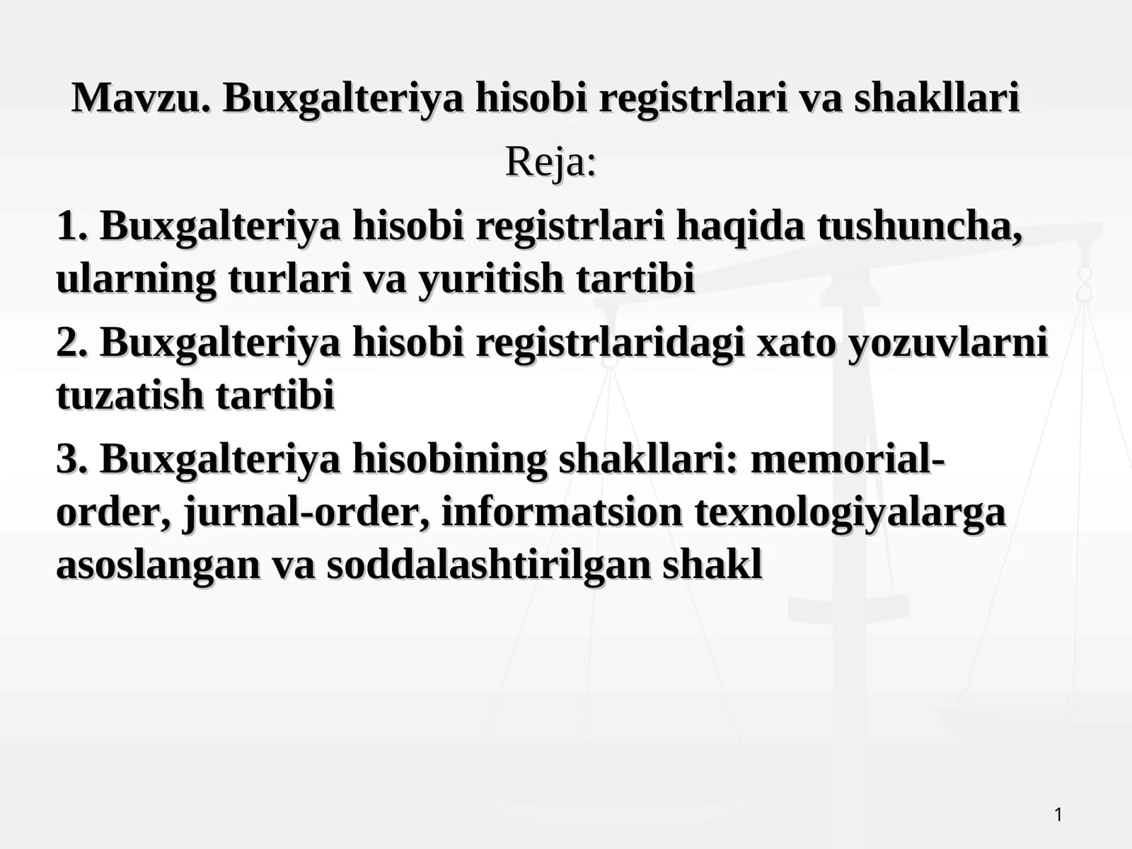 Buxgalteriya hisobi registrlari va shakllari