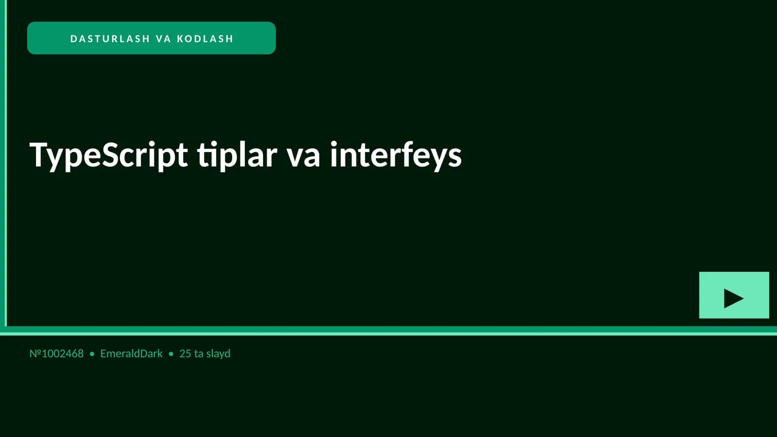 TypeScript tiplar va interfeys