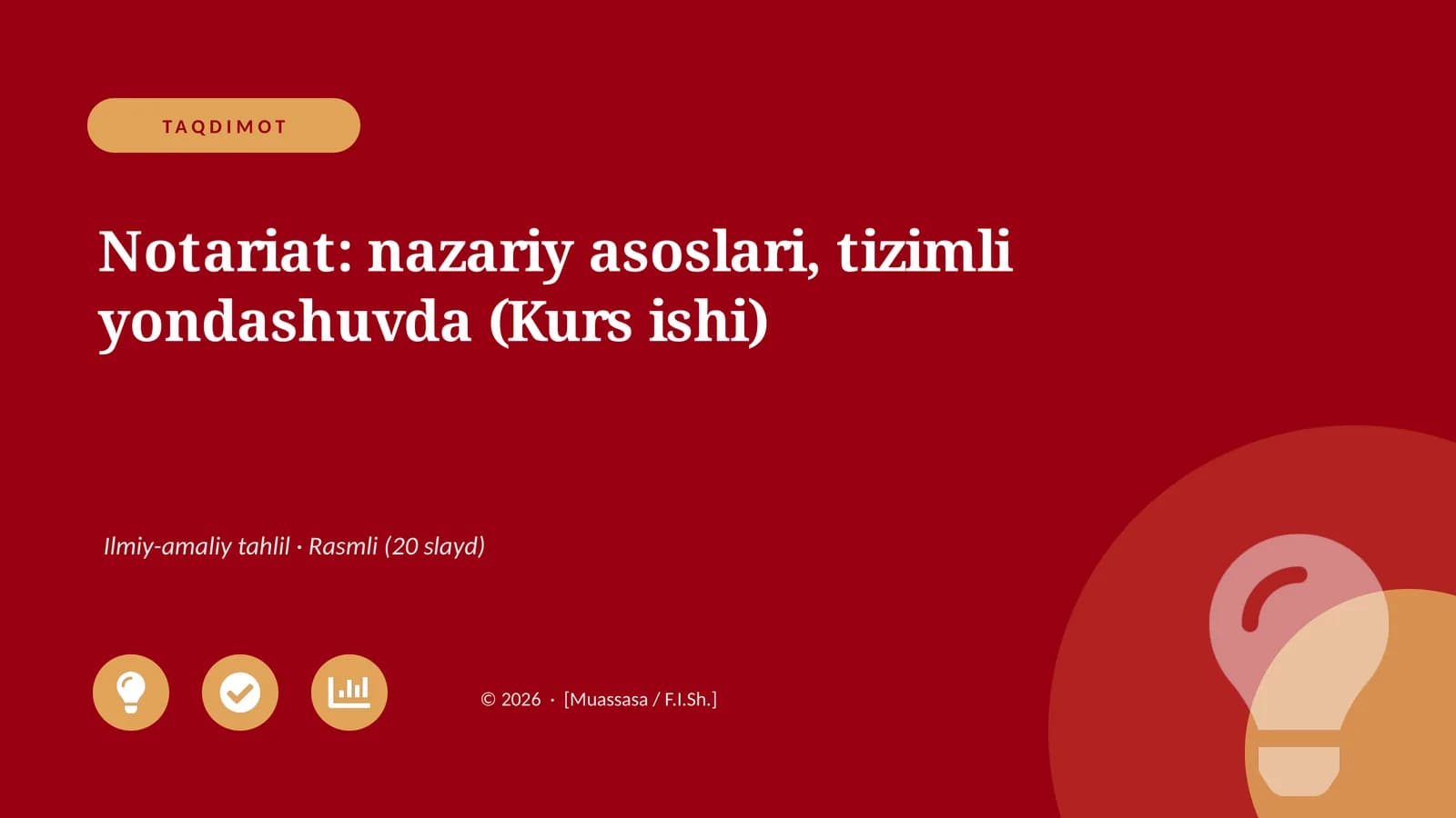 Notariat: nazariy asoslari, tizimli yondashuvda (Kurs ishi)