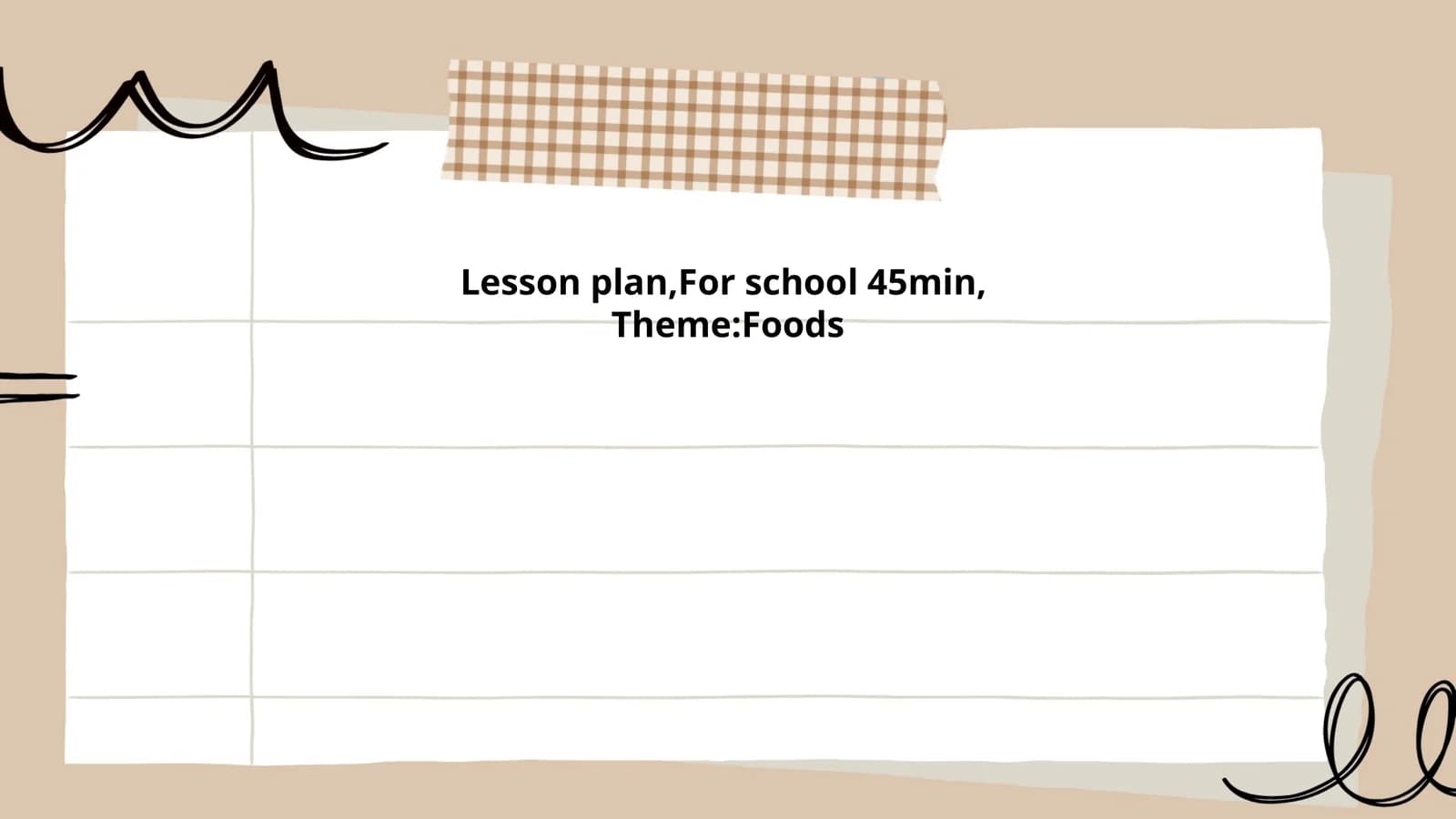 Foods Lesson Plan