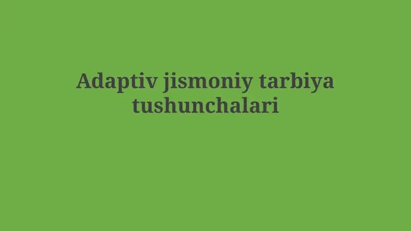 Adaptiv jismoniy tarbiya