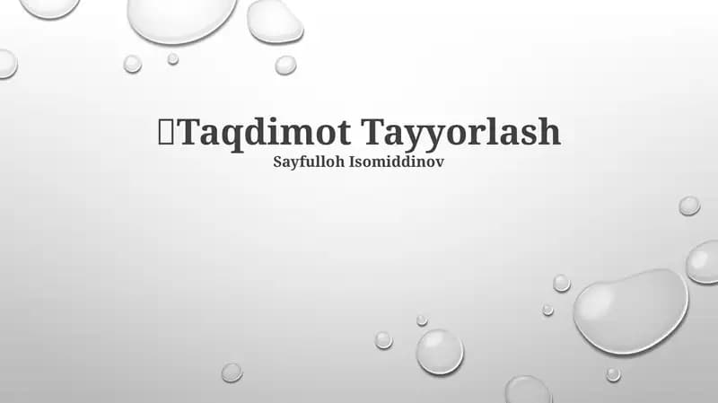 Taqdimot Tayyorlash