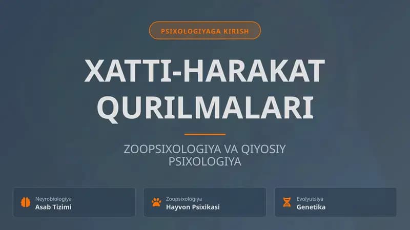Zoopsixologiya va Qiyosiy Psixologiya
