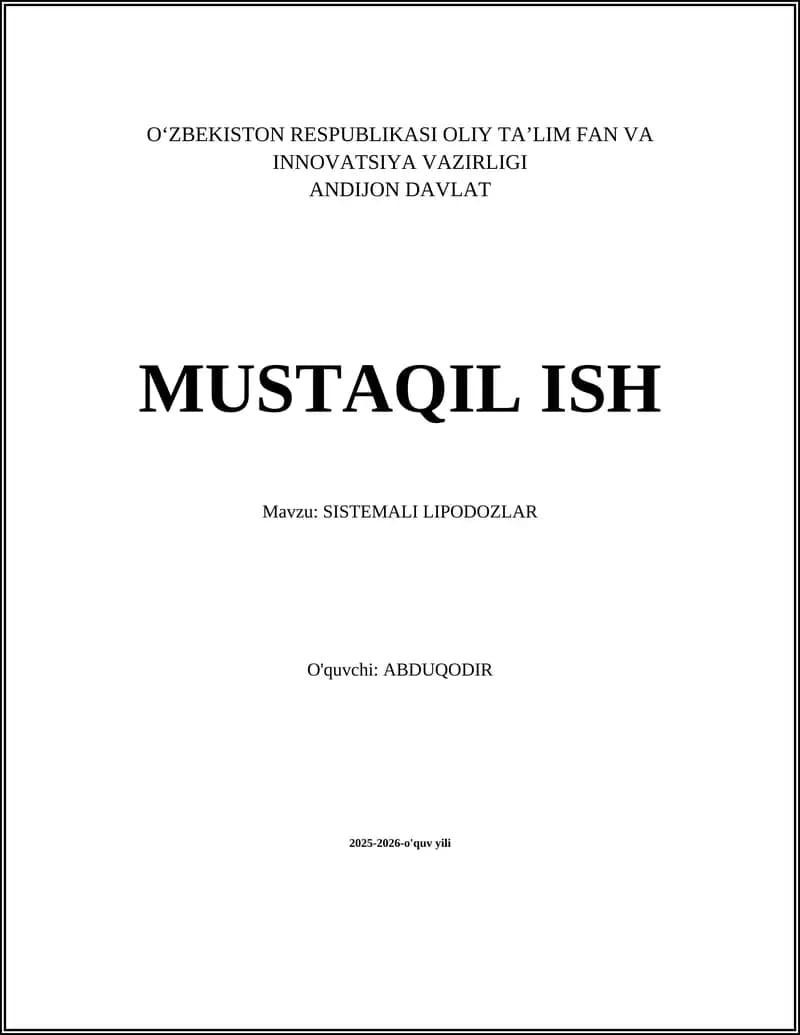 SISTEMALI LIPODOZLAR