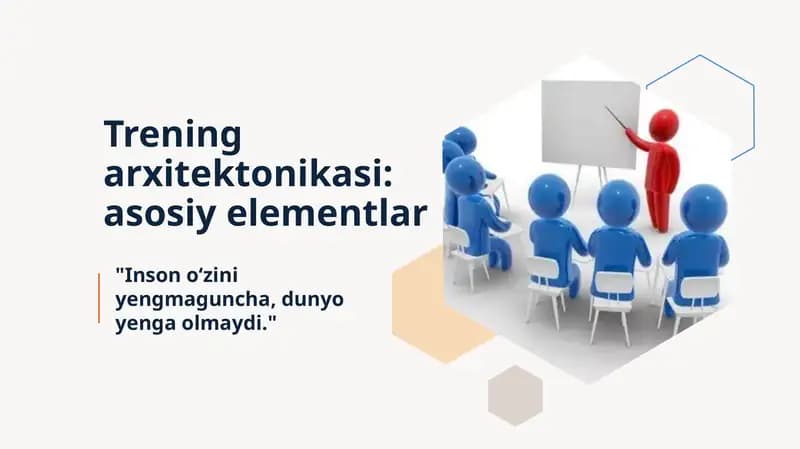Trening arxitektonikasi: asosiy elementlar