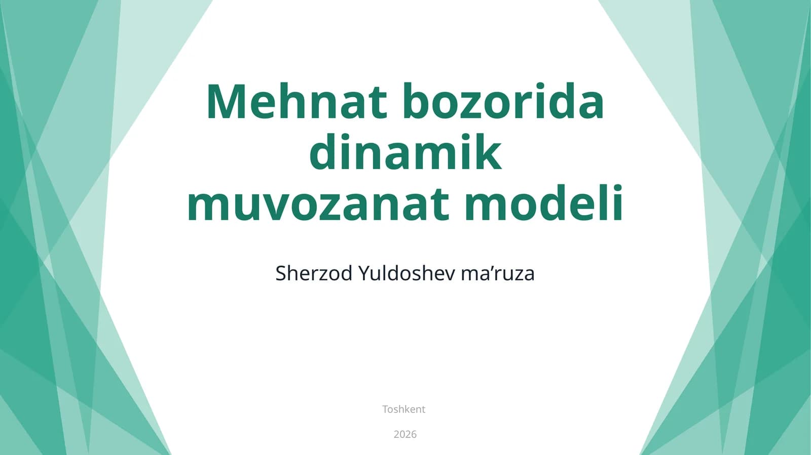 Mehnat bozorida dinamik muvozanat modeli