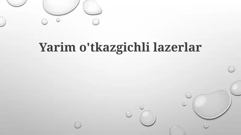 Yarimo'tkazgichli lazerlar
