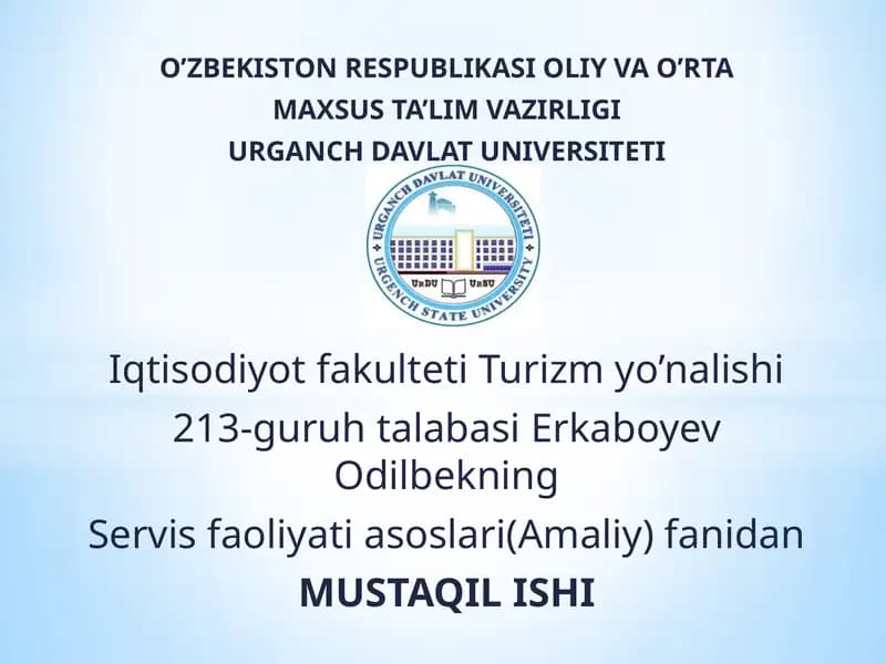 RESTORANLARDA MEHMONLAR ISHONCHI. BARLARDAGI SERVIS