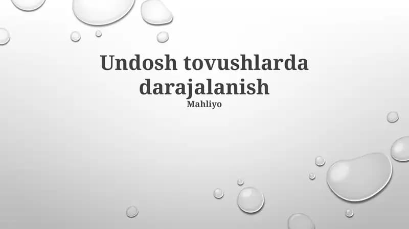 Undosh tovushlarda darajalanish
