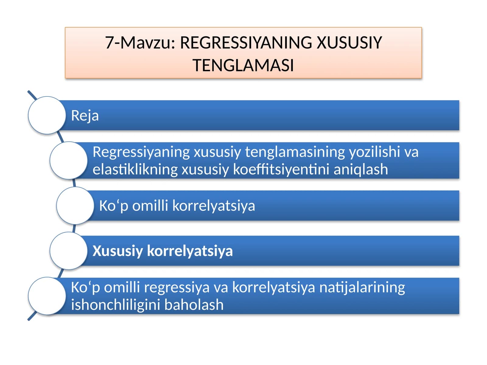 REGRESSIYANING XUSUSIY TENGLAMASI