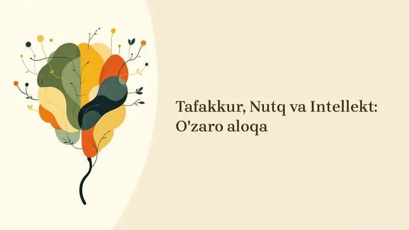 Tafakkur, Nutq va Intellekt: O'zaro aloqa