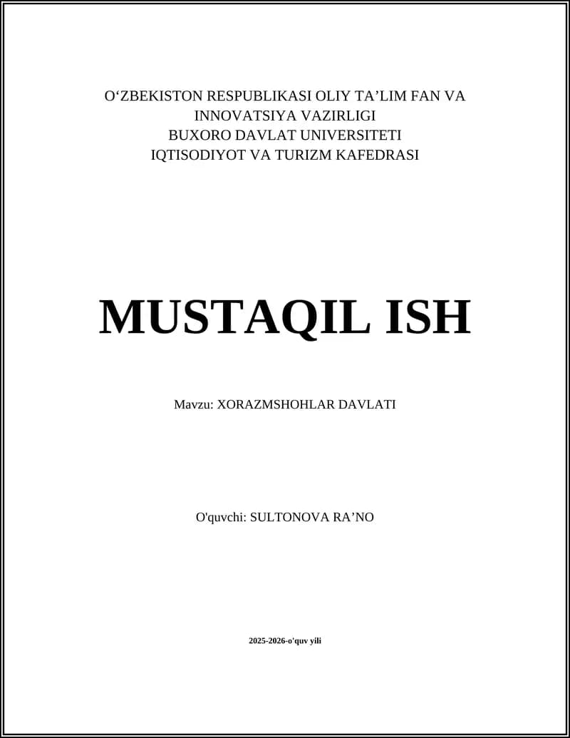 Xorazmshohlar Davlati