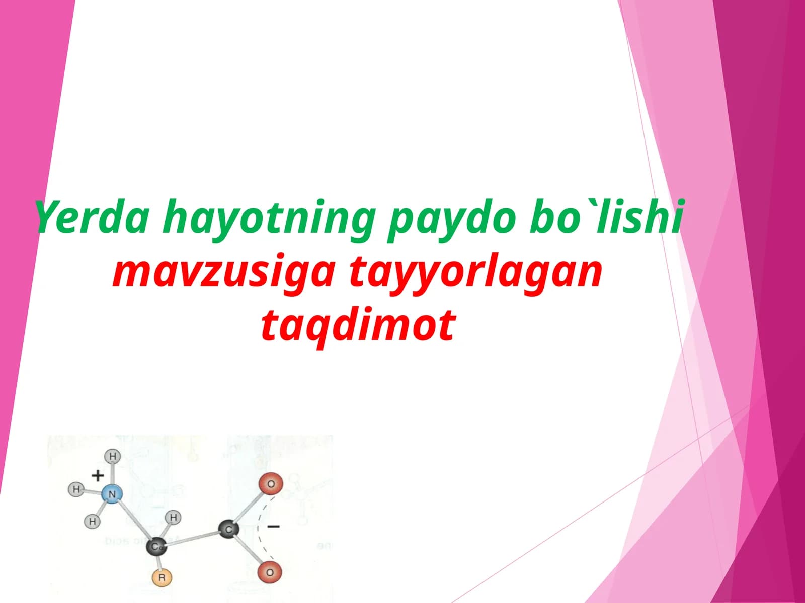 Hayotning paydo bo`lishi