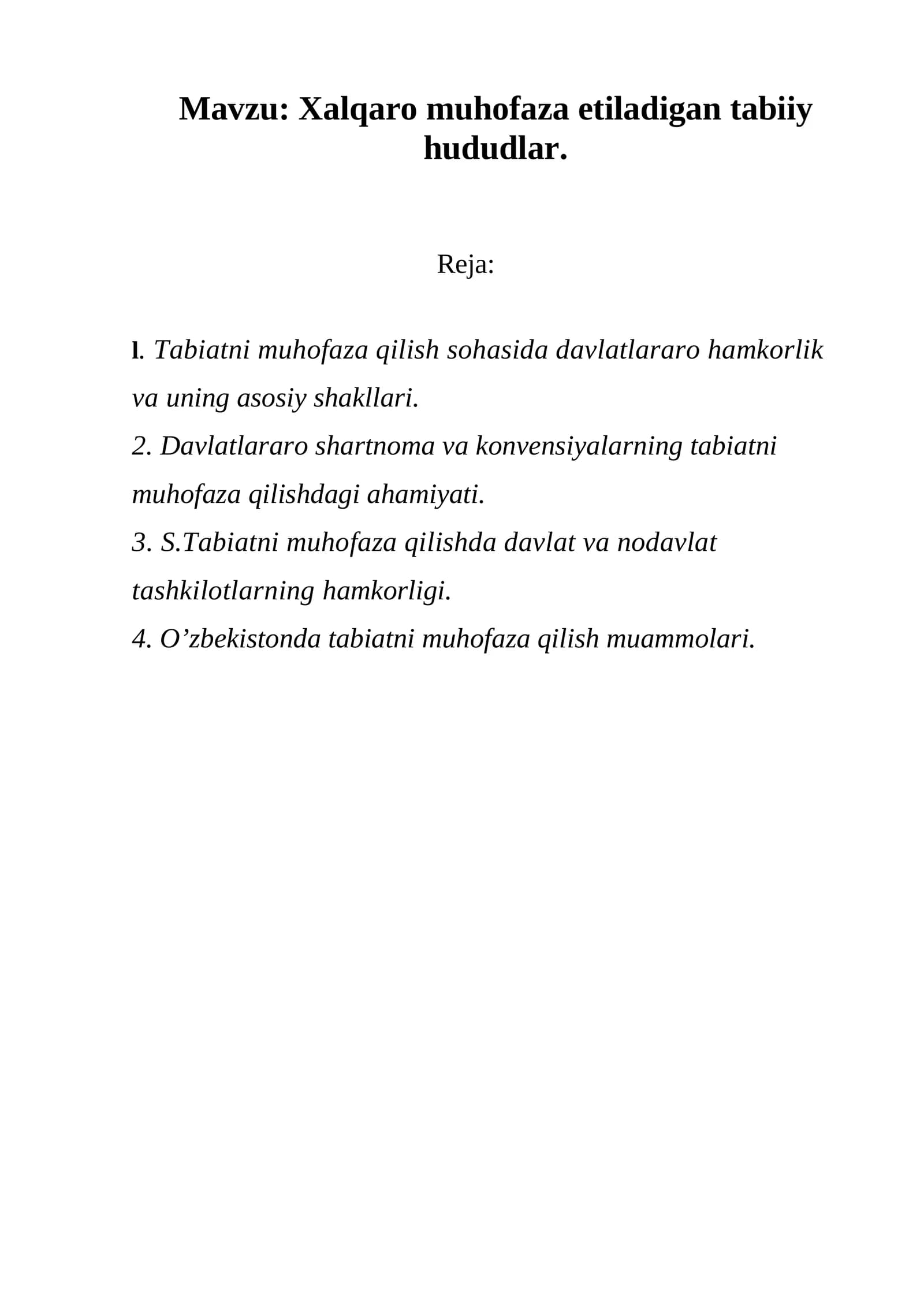 Tabiatni muhofaza qilish