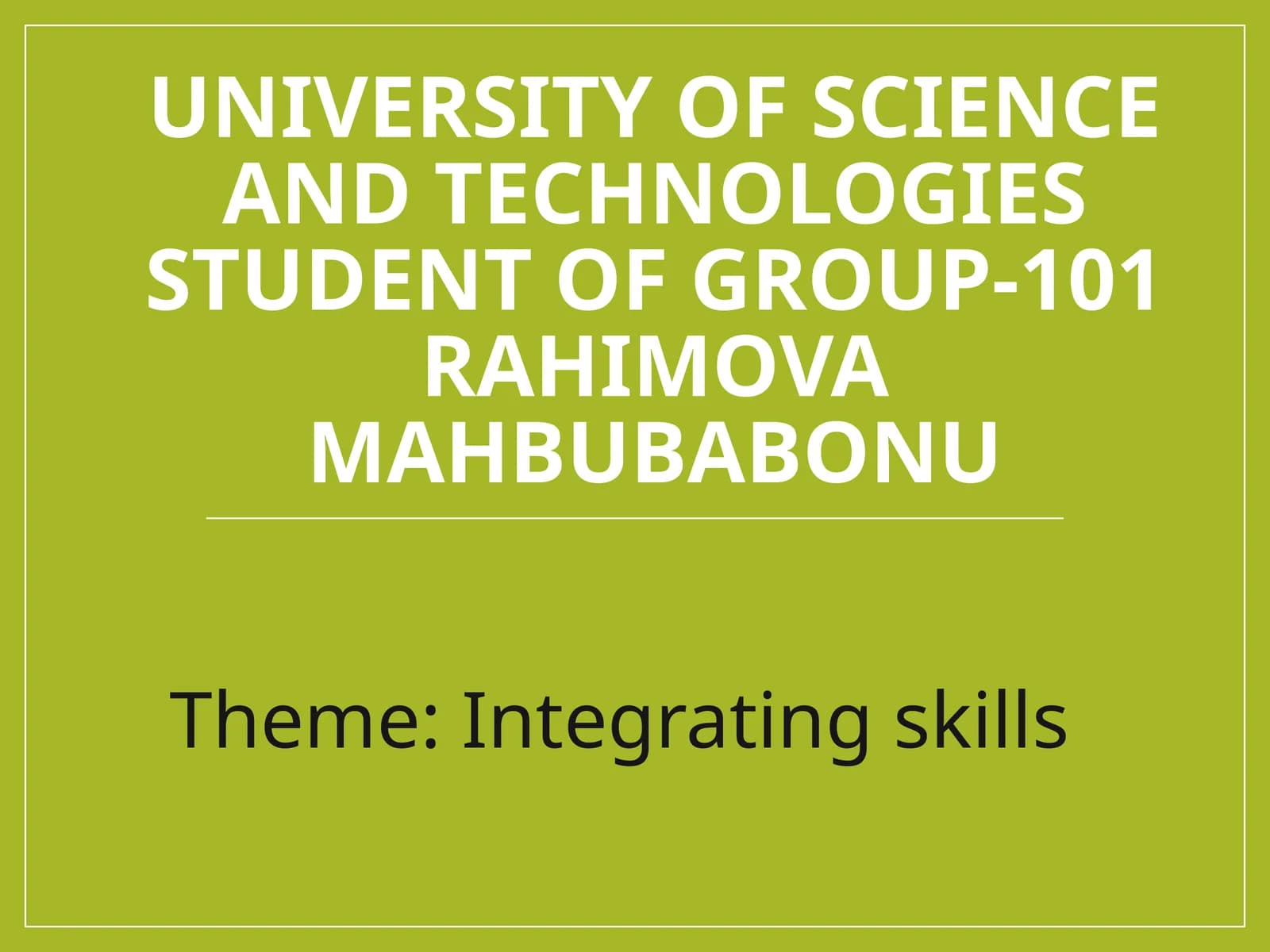 Integrating Skills by Peter Lucantoni
