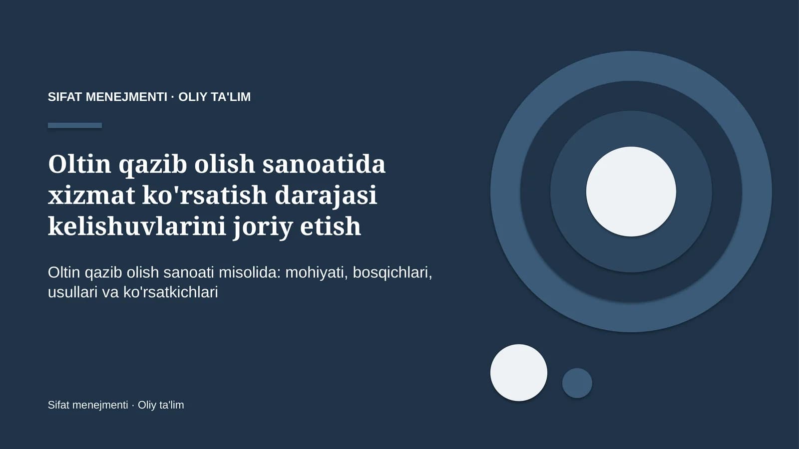 oltin qazib olish sanoatida xizmat ko'rsatish darajasi kelishuvlarini joriy etish 5658