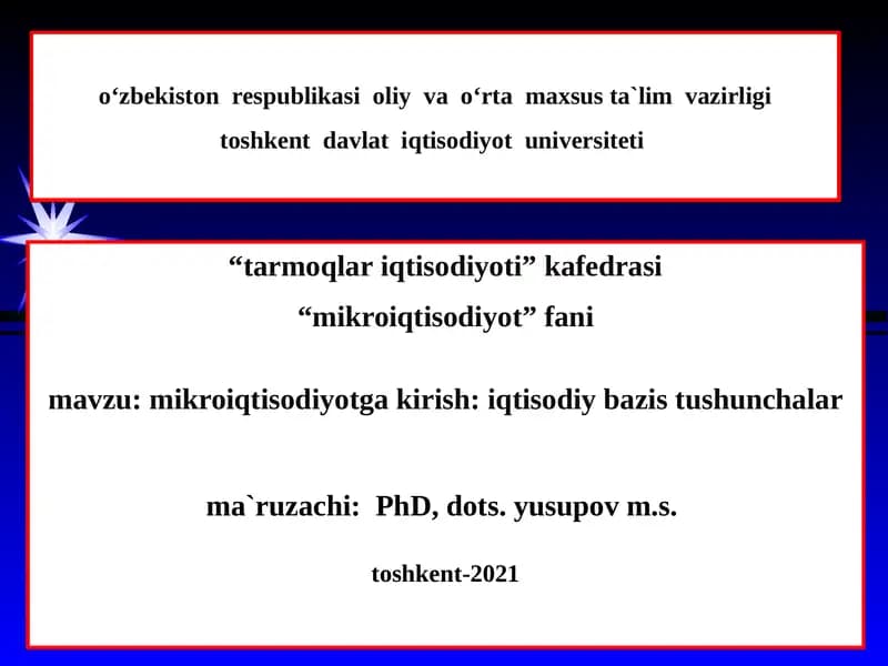 Mikroiqtisodiyot