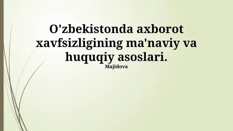 Axborot Xavfsizligini Ta'minlash
