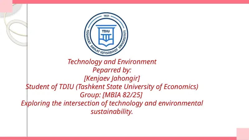 technology and environment