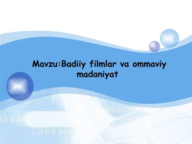 Badiiy filmlar va ommaviy madaniyat