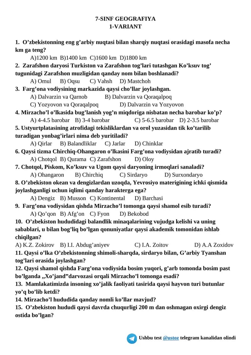 7-SINF GEOGRAFIYA