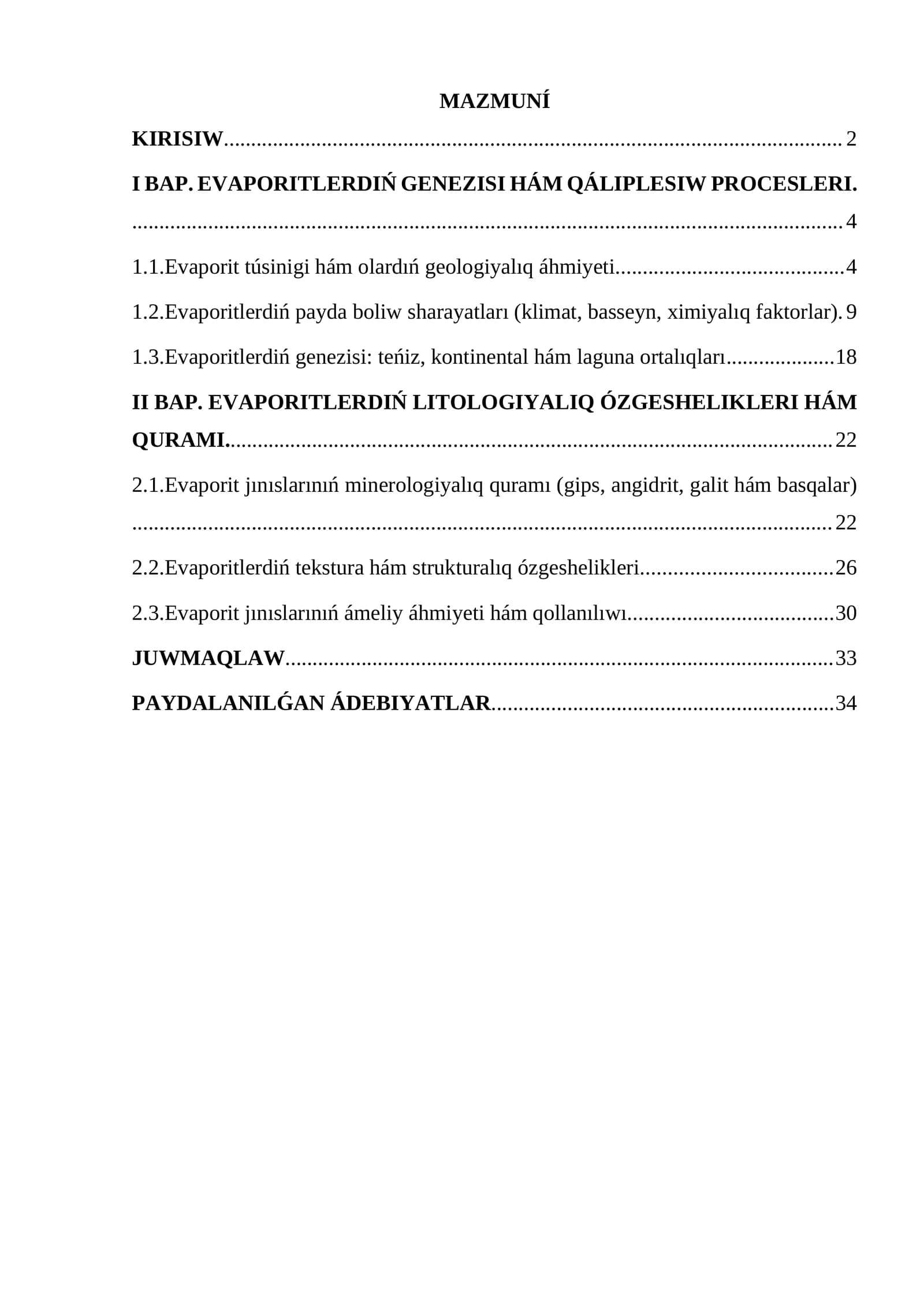 Evaporitlerdiň genezisi